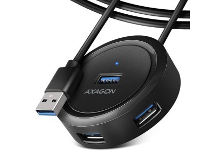 axagon hue p1al 4x usb 3 2 gen 1 round hub micro usb napajeci konektor kabel usb a 1 2m ien465007