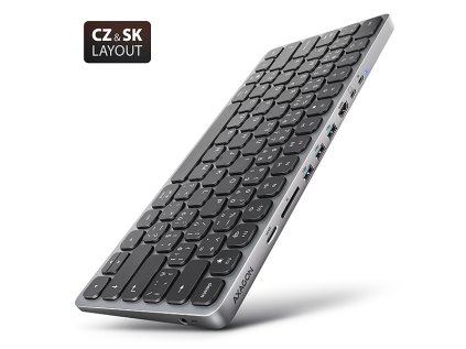 axagon hmc kb cs usb 5gbps hub s cz sk klavesnici hdmi 4k 60hz 3x usb a sd msd audio pd 100w ien521950