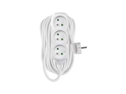 prodluzovaci kabel 10m 3 zasuvky bily pvc 1 mm2 ig430417
