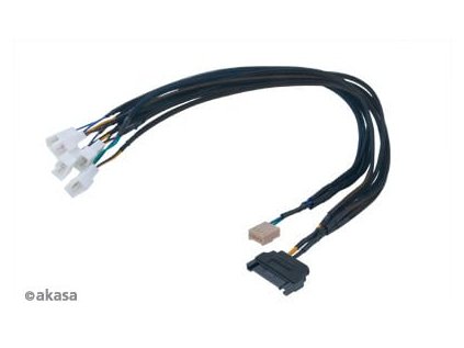 AKASA kabel FLEXA FP5S, pro připojení 5 PWM ventilátorů , 45cm