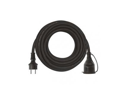 venkovni prodluzovaci kabel 10m 1 zasuvka cerny guma neopren 230 v 2 5mm2 ig430409