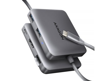 axagon hmc 5hl usb 5gbps hub 2x usb a hdmi 4k 60hz rj 45 glan pd 100w kabel usb c 20cm ien505551