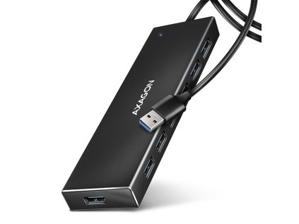 axagon hue f7a 7x usb 3 2 gen 1 alu flat charging hub micro usb napajeci konektor kabel usb a 1m ien466909
