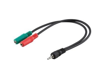 PremiumCord Adaptér 4pólový jack3,5mm pro sluchátka a mikrofon, 30cm