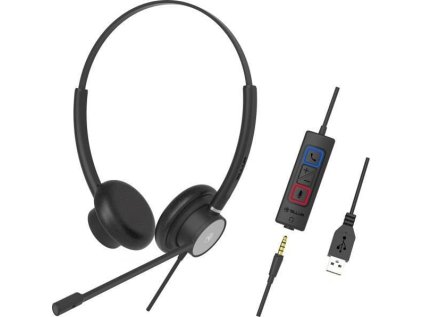 tellur wired headset voice 420 binaural usb 3 5mm jack cerna ien451475