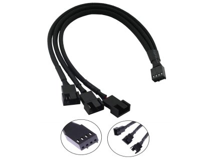 1stCOOL Fan PWM splitter, redukce pro ventilátory 1x 4pin PWM na 3x 4pin PWM