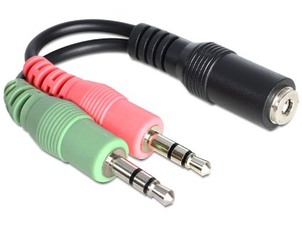 delock adapter stereo jack 3 5mm 4 pin samice 2 x stereo jack 3 5mm 3 pin 65459 ien187986