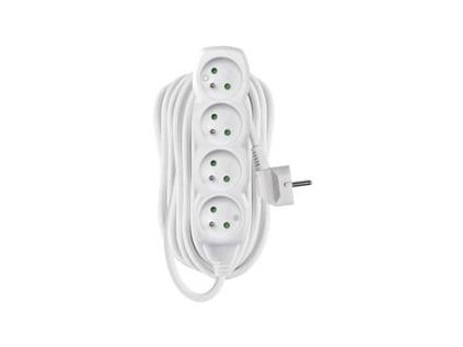 prodluzovaci kabel 10m 4 zasuvky bily pvc 1 mm2 ig430420