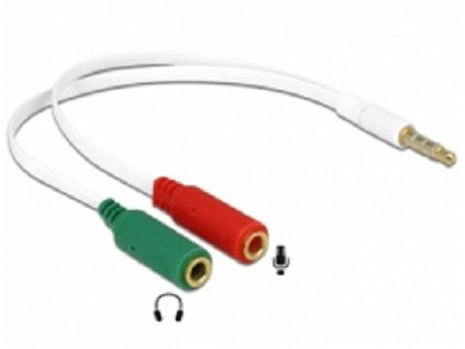 delock adapter sluchatek 1 x 3 5mm 4 pin stereo jack samec 2 x 3 5mm 3 pin stereo jack samice iphone 65447 ien227955