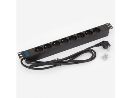 19 rozvodny panel 8x230v 1u cz 2m kabel cern ien224438