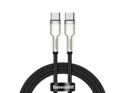 baseus cafule series nabijeci datovy kabel usb c samec na usb c samec s kovovymi koncovkami 100w 2m cerna ien401484
