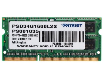 patriot signature ddr3l 4gb 1600mhz sodimm ien172462