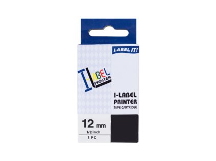 printline kompatibilni paska s casio xr 12bu1 12mm 8m cerny tisk modry podklad ien228702