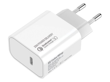 colorway ac nabijecka usb c 20w bila ien389576