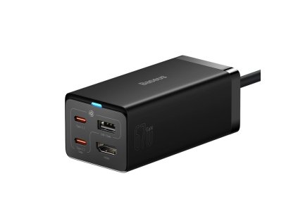 baseus gan5 pro rychlonabijeci stolni adapter 2x usb c usb a hdmi 67w 1 5m kabel cerna ien482570