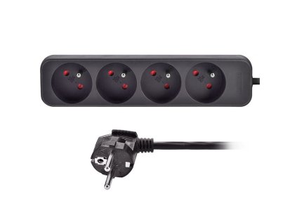 solight prodluzovaci privod 4 zasuvky cerny 3m ien473411