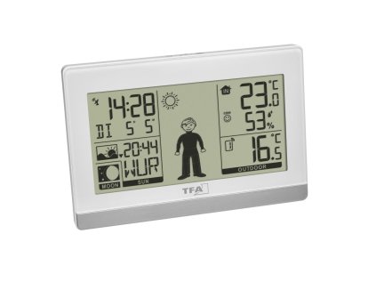 TFA domácí meteostanice s předpovědí počasí a postavičkou WEATHER BOY - bílá