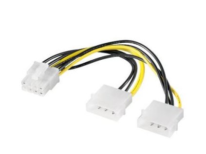 premiumcord redukce napajeci 2x5 25 molex 8 pin pro pci e graficke karty ien111371