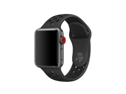 tactical double silikonovy reminek pro apple watch 4 44mm black cerny ien326100