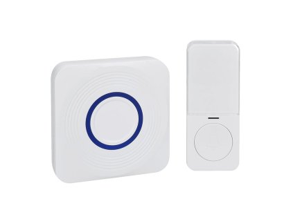 Solight bezdrátový zvonek, bateriový + USB, 200m, bílý, learning code