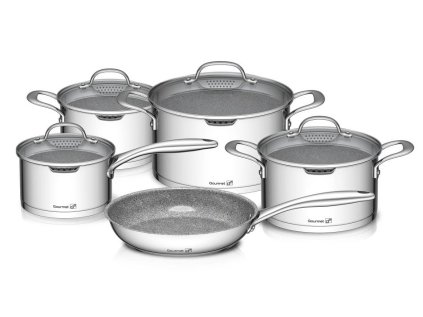 g21 sada nadobi gourmet miracle s cednikem 9 dilu nerez greblon ien291667