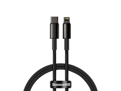 baseus tungsten gold rychlonabijeci datovy kabel usb c na lightning pd 20w 2m cerna ien467124