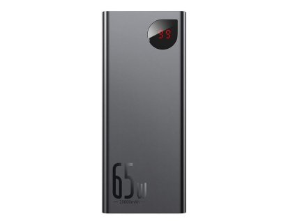 baseus adaman metal power banka s digitalnim displejem qc pd 20000mah 65w cerna usb a usb c kabel 30cm cerna ien467149
