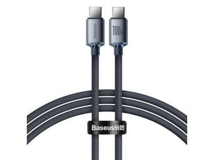 baseus crystal shinenabijeci datovy kabel usb c usb c 100w 1 2m modra ien408335