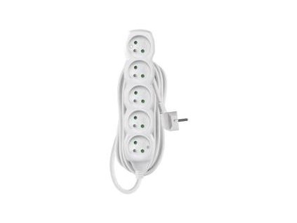 prodluzovaci kabel 10m 5 zasuvek bily pvc 1 mm2 ig430423