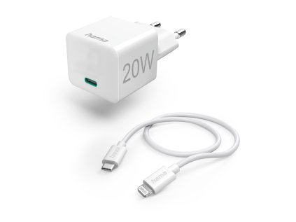 Hama set: rychlá USB nabíječka USB-C PD 20 W + kabel USB-C Lightning 1 m