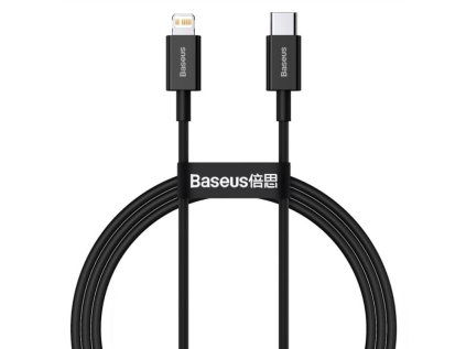 baseus superior series rychlonabijeci kabel usb c lightning 20w 1m cerna ien403974