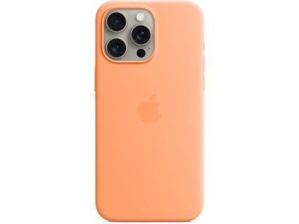 apple iphone 15 pro max silicone case s magsafe orange sorbet ien502045