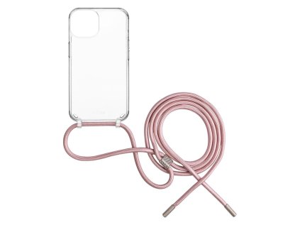 pouzdro fixed pure neck s ruzovou snurkou na krk pro apple iphone 15 plus ien502460