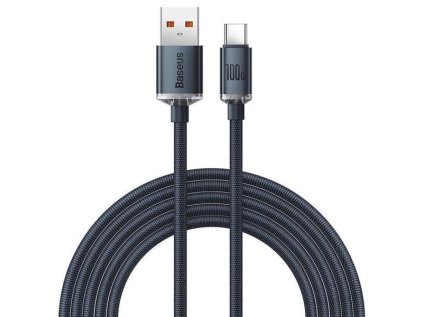 Baseus Crystal Shine Series nabíjecí/datový kabel USB-A / USB-C 100W 2m, černá