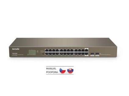 tenda teg1024f 24x gigabit s sfp 22x rj45 2x sfp rj45 fanless bez ventilatoru rack 6kv ien407694