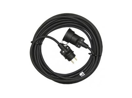 venkovni prodluzovaci kabel 20m 1 zasuvka cerny guma 230 v 1 5mm2 ig431030