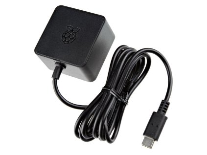 Raspberry Pi napájecí adaptér 27W/5A pro Rpi 5, USB-C, černá