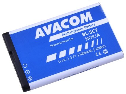 avacom baterie do mobilu nokia 6303 6730 c5 li ion 3 7v 1050mah nahrada bl 5ct ien386934