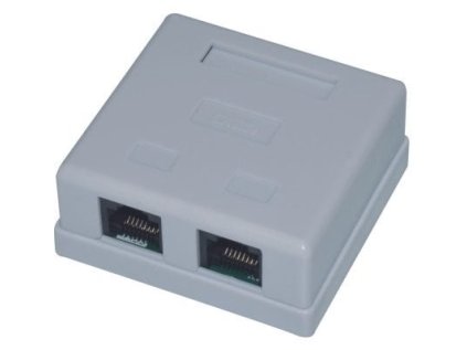 eurolan utp zasuvka na omitku 2x rj45 bila cat 5e svorkovnice ien268244