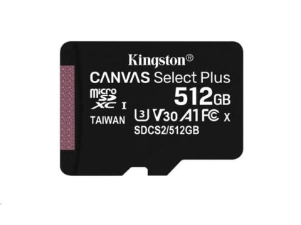 Kingston microSDXC 512GB Canvas Select Plus bez adaptéru