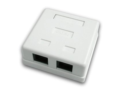 datacom datova zasuvka utp cat5e 2xrj45 na omitku bila ien245122