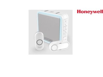 honeywell home dc915n bezdratovy zvonek series 9 200m 8 melodii prenosna zakladna 2x tlacitko jmenovka design biily ien504562
