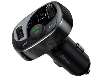 bluetooth mp3 fm transmiter baseus s nabijenim 2xusb 3 4a cerny ien522483