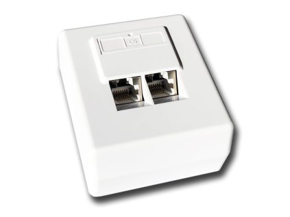 datacom datova zasuvka stp cat6 2xrj45 na omitku 45st bila ien183548