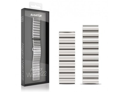 aligator kovovy reminek 22mm stribrny ien391165
