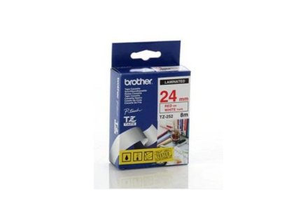 brother tz 252 bila cervena 24mm laminovana ien123007