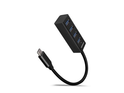 AXAGON HUE-M1C, 4x USB 3.2 Gen 1 MINI hub, kovový, kabel USB-C 20cm