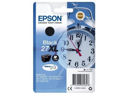 Epson inkoustová náplň/ T2711/ Singlepack 27XL DURABrite Ultra Ink/ Černá