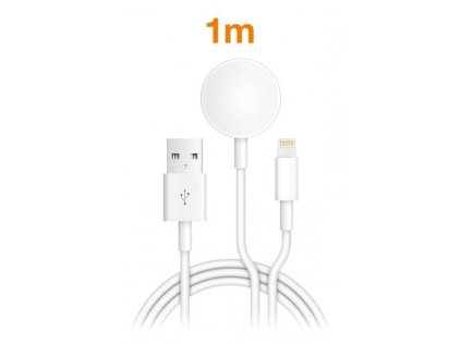 aligator nabijeci kabel 2v1 pro iphone ipad a apple watch bily ien409694