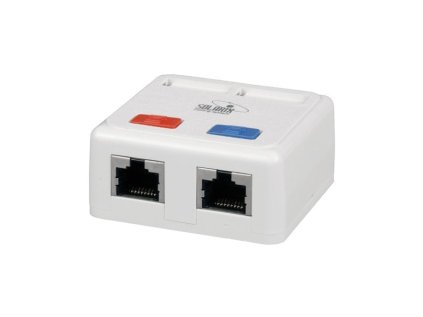 solarix zasuvka cat5e stp 2 x rj45 na omitku bila ien125124